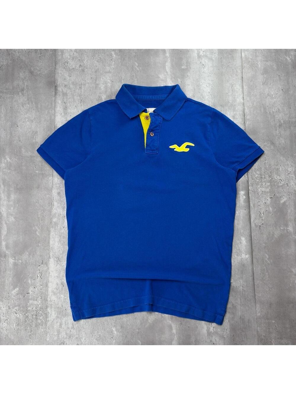 Y2K Blue Hollister Surf Grunge Skater Polo Shirt